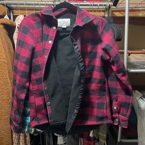 Red plaid button up jacket